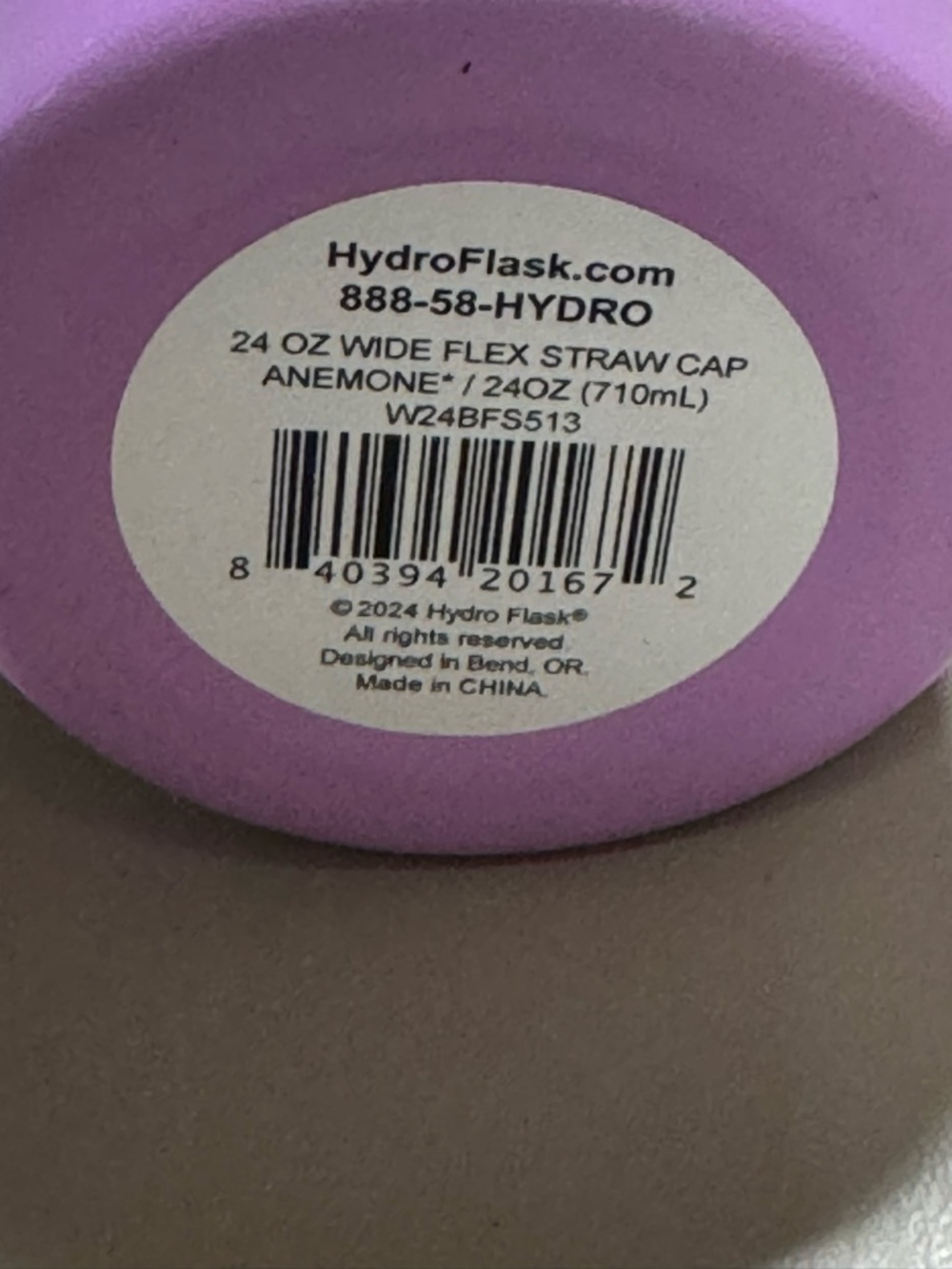 Hydro Flask Anemone Lavender 24oz Wide Flex Straw Bottle - Picture 4 of 6